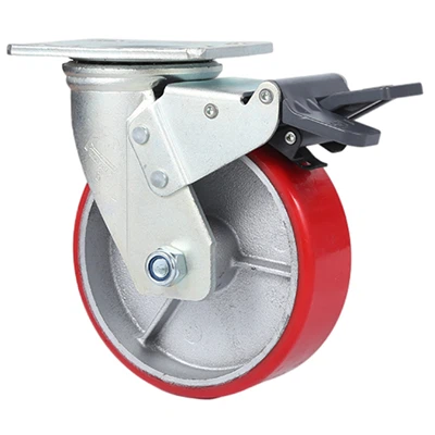 Roulettes d'étagère robustes en fer PU